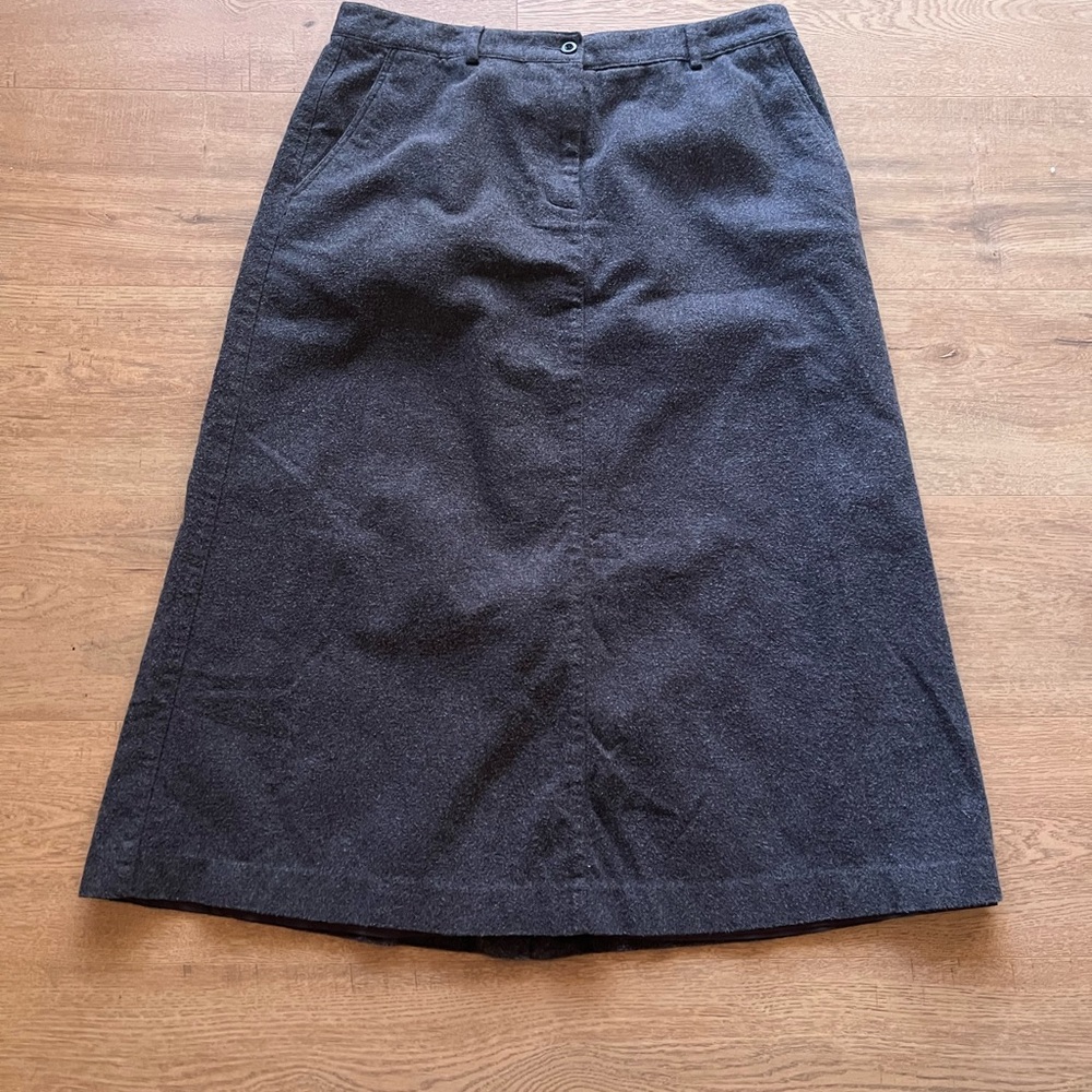 L.L. Bean Charcoal A-Line Skirt